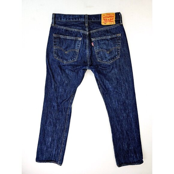 Levi's Size 31X30 Men's 501 Blue Denim Egyptian Cotton 5 Pocket Logo Denim Jeans - Picture 1 of 13